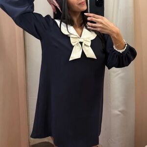 NWT Rixo Halina dress us6/uk10 navy bow